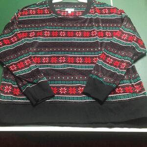 Soft Fleece Christmas Poinsettia Long Sleeve Shirt - Women’s 2XL (18-20) - New
